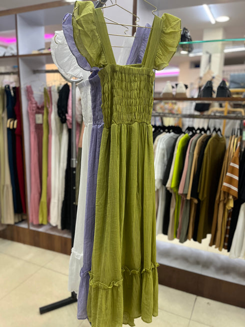 Summer Square Neck Sleeveless Long Dresses